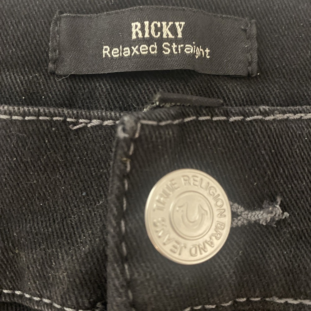 True Religion Ricky Relaxed Straight Flap Shorts Black Cotton Blend Men's 30 - Picture 4 of 13